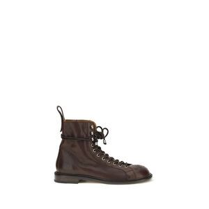 Versace Brown Calf Leather Bos Taurus Lace-Up Men's Boots